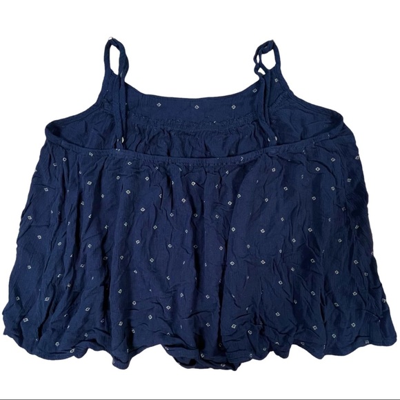 Cape Juby size medium spaghetti strap navy blue top with red & white neck design - Picture 10 of 14